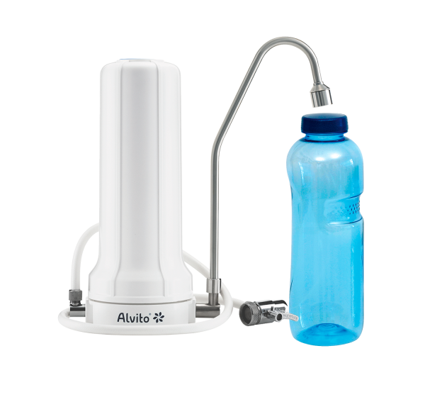 Alvito Easy Pro Auftischfilter mit Trinkflasche 1 Liter aus Tritan™