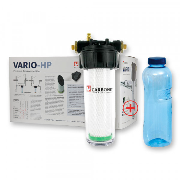 carbonit® VARIO-HP Classic Trinkwasserfilter mit NFP Premium + gratis Trinkfl. 1 L